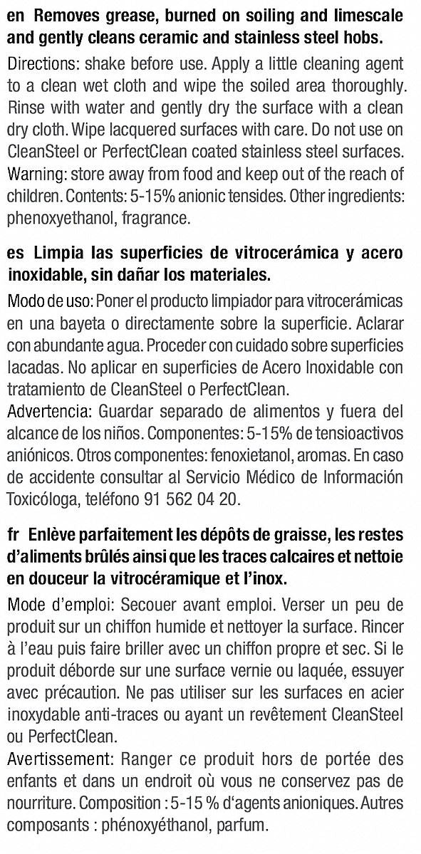 Miele Ceramic Glass Stainless Steel Cleaner 250 ML - US Vacuums - 10173130