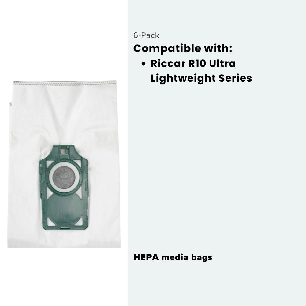 Riccar R10 SupraLite Charcoal - lined HEPA Bags (6 - Pack) - US Vacuums - RLHC - 6