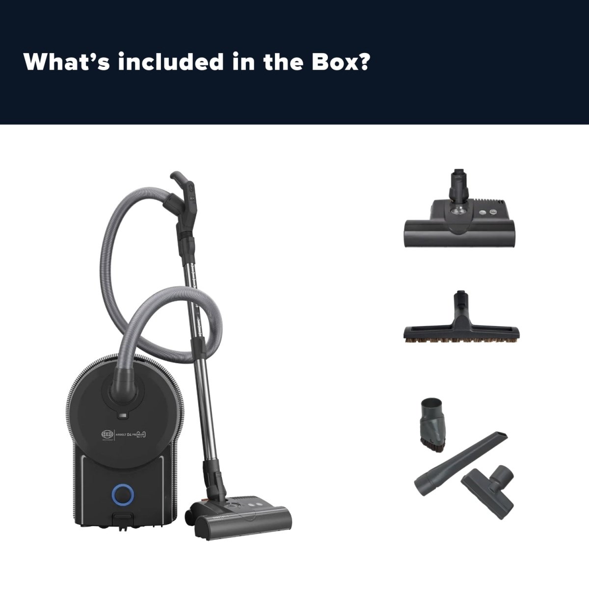 Sebo Airbelt D4 Premium Canister Vacuum Cleaner - Onyx Black - US Vacuums - 90940AM