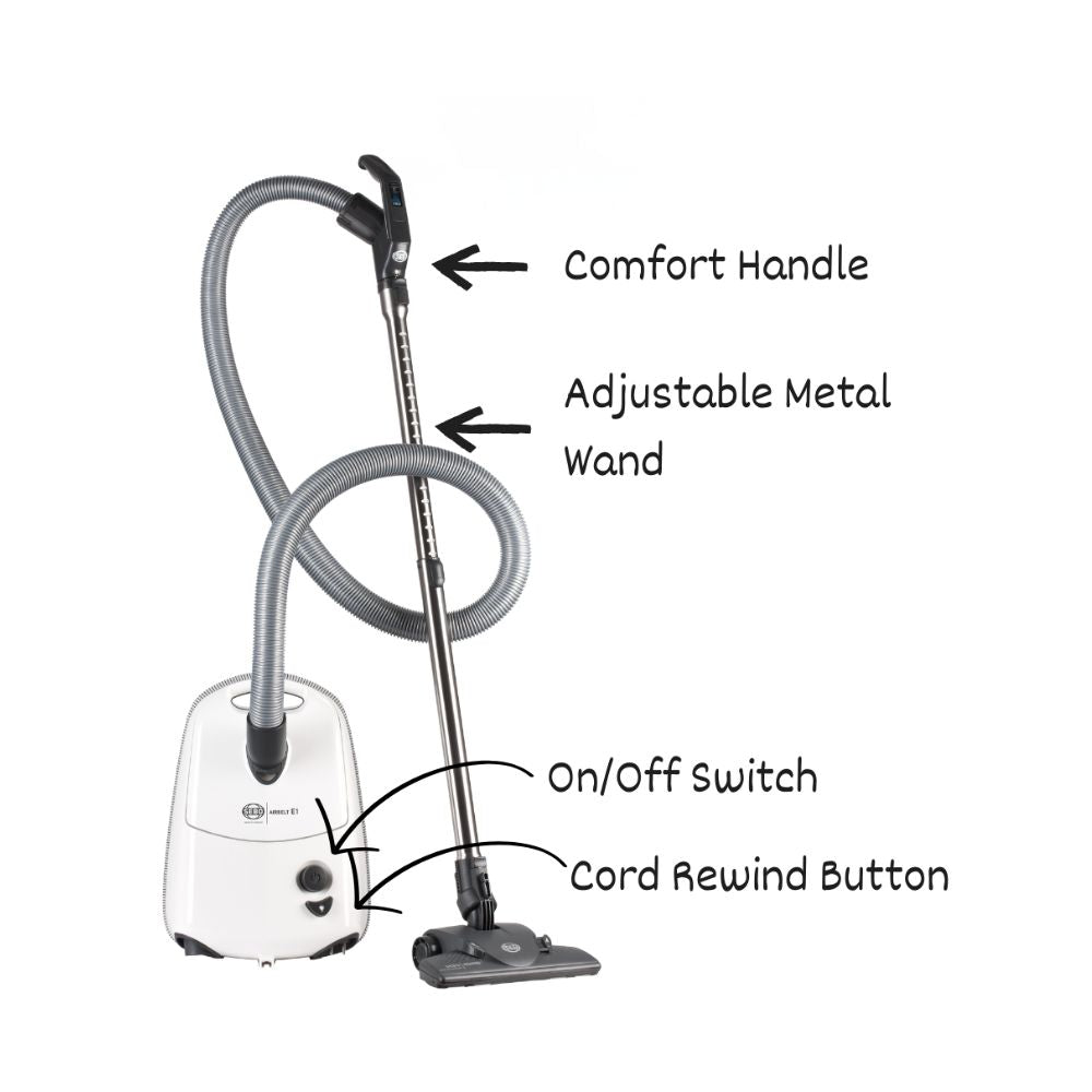 Sebo Airbelt E1 Kombi Canister Vacuum White - US Vacuums - 91602