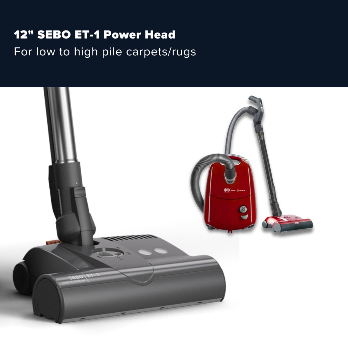 Sebo Airbelt E3 Premium Canister Vacuum Cleaner - Red - US Vacuums - 91647AM
