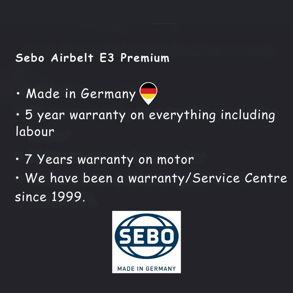Sebo Airbelt E3 Premium Canister Vacuum White - US Vacuums - 91646