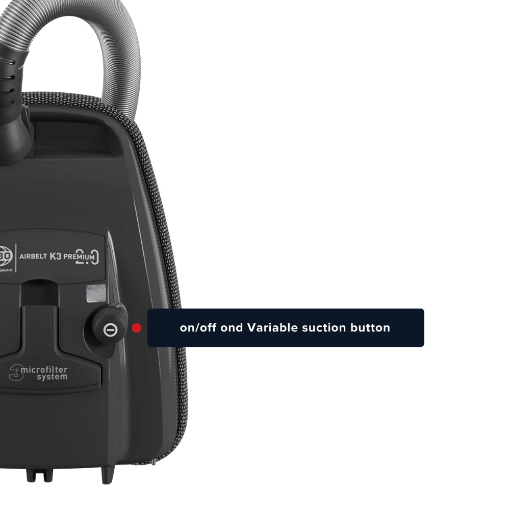 Sebo Airbelt K3 Premium Canister Vacuum Cleaner - Black - US Vacuums - 90688AM