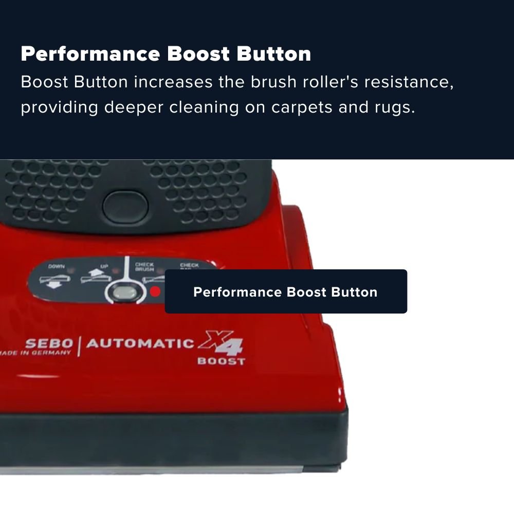 Sebo Automatic X4 Boost Upright Vacuum Cleaner - Red - US Vacuums - 90505AM