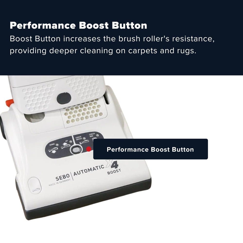 Sebo Automatic X4 Boost Upright Vacuum Cleaner - White - US Vacuums - 90506AM