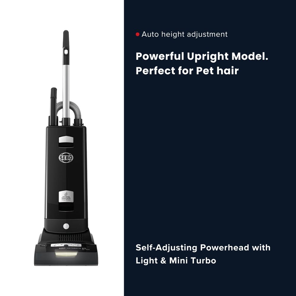 Sebo Automatic X7 Premium Pet Upright Vacuum Cleaner - Black - US Vacuums - 91540am
