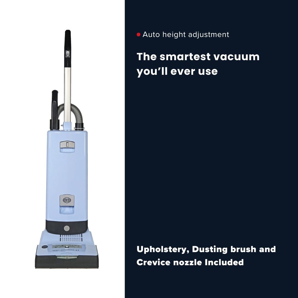 Sebo Automatic X7 Premium Upright Vacuum Cleaner - Pastel Blue - US Vacuums - 91546AM