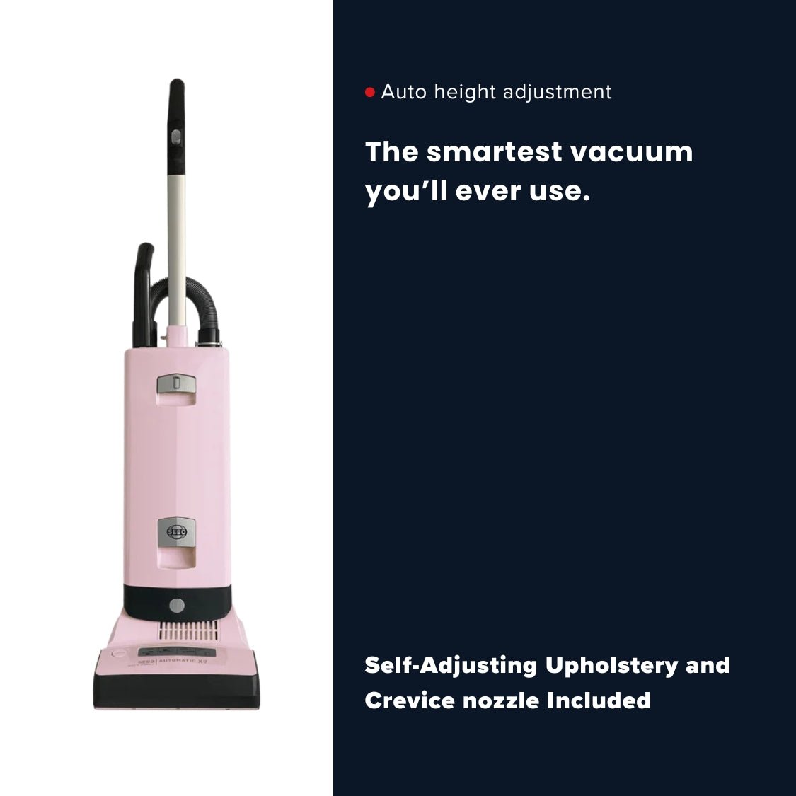 Sebo Automatic X7 upright vacuum cleaner - Pastel Pink - US Vacuums - 91547AM