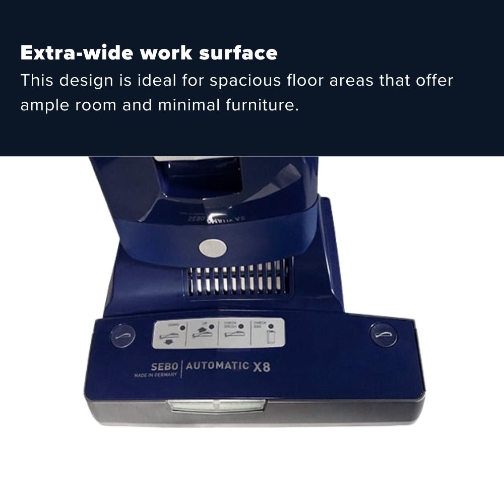 Sebo Automatic X8 Commercial Upright Vacuum Cleaner - Dark Blue - US Vacuums - 91566AM
