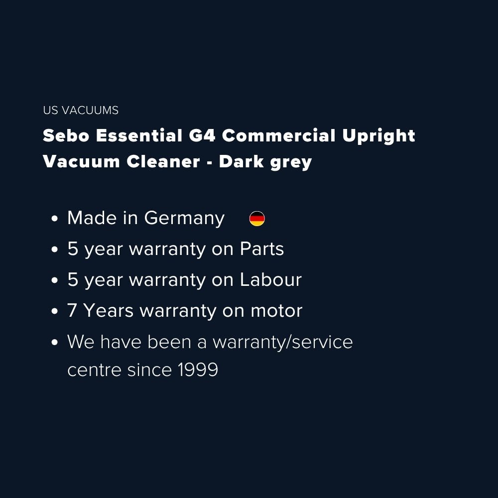 Sebo Essential G4 Commercial Upright Vacuum Cleaner - Dark grey - US Vacuums - 90406AM