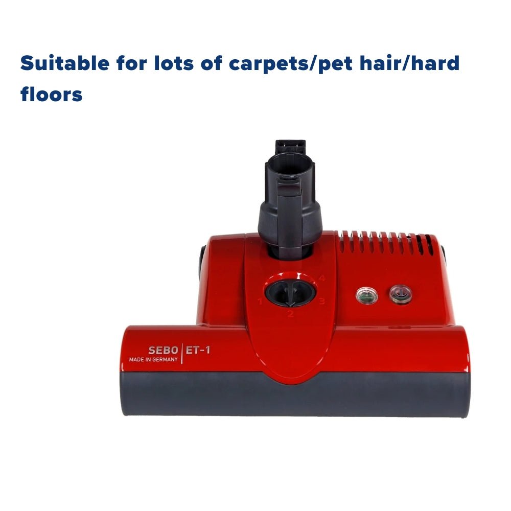Sebo ET - 1 Electric Powerhead with Power On/Off Switch, for D4, E3 ,K3, C3.1 and FELIX 1 Rosso - Red - US Vacuums - 9299am
