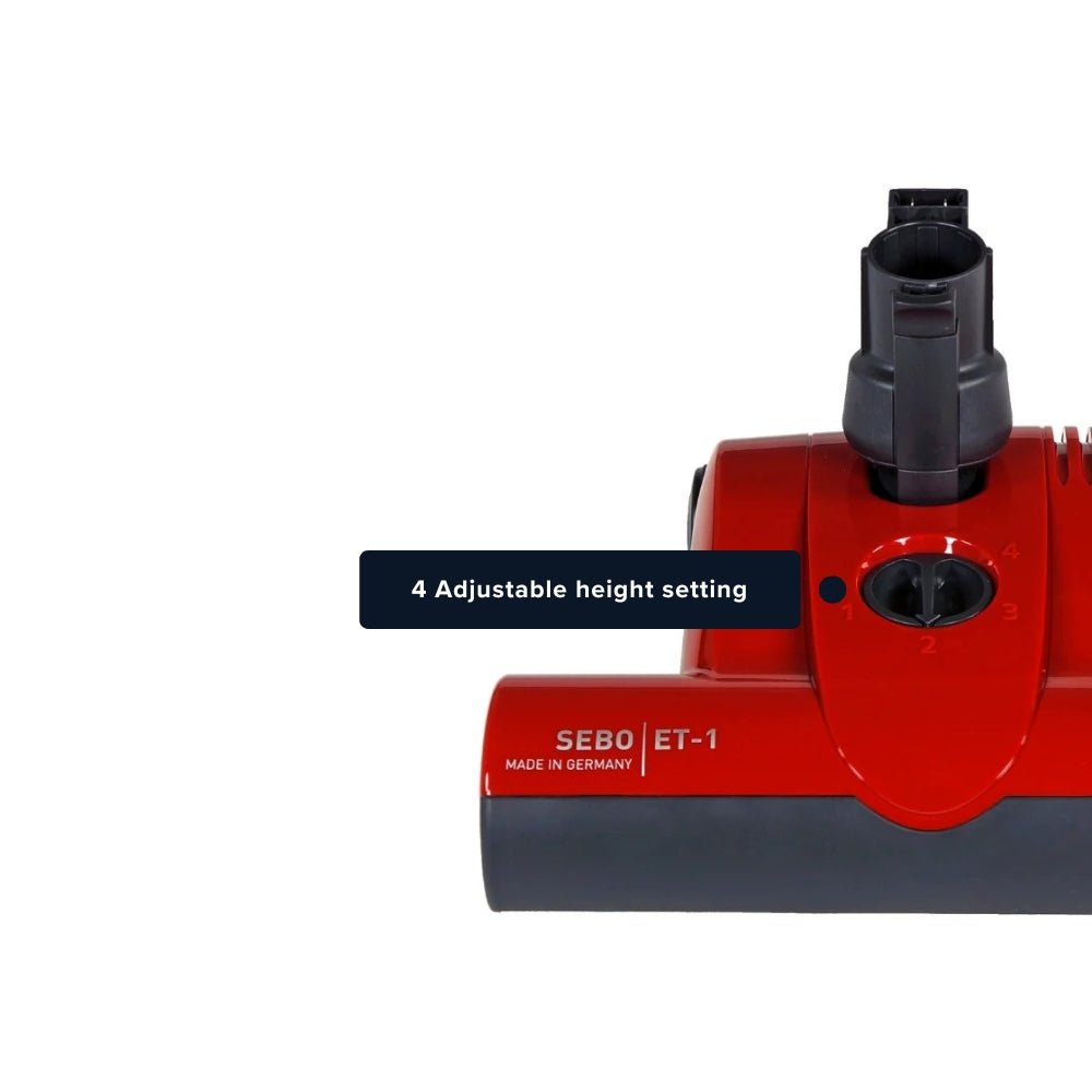 Sebo ET - 1 Electric Powerhead with Power On/Off Switch, for D4, E3 ,K3, C3.1 and FELIX 1 Rosso - Red - US Vacuums - 9299am