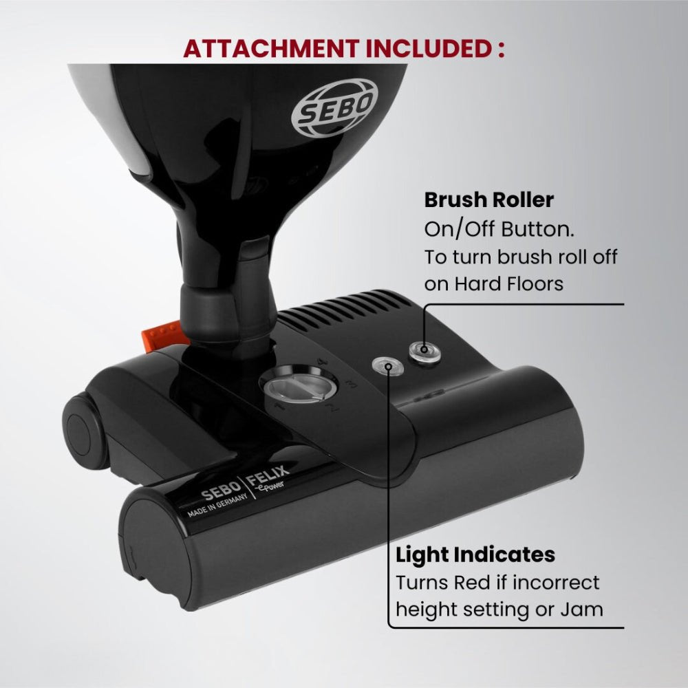 Sebo Felix Premium Upright Vacuum Cleaner - Onyx Black - US Vacuums - 9807