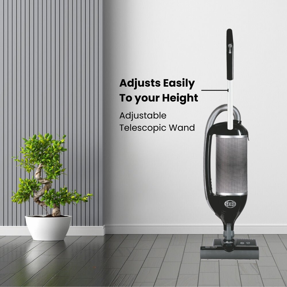 Sebo Felix Premium Upright Vacuum Cleaner - Onyx Black - US Vacuums - 9807