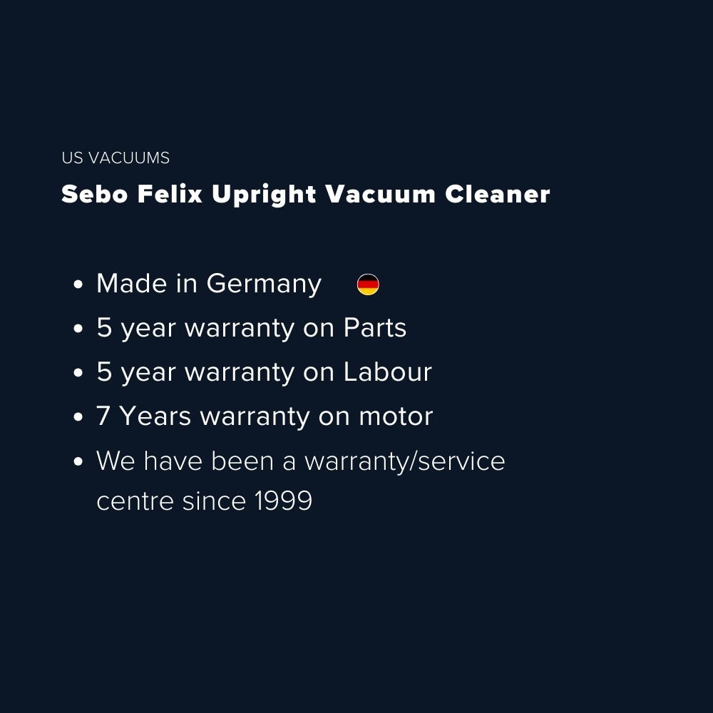 Sebo Felix Premium Upright Vacuum Cleaner - Onyx Black - US Vacuums - 9807AM