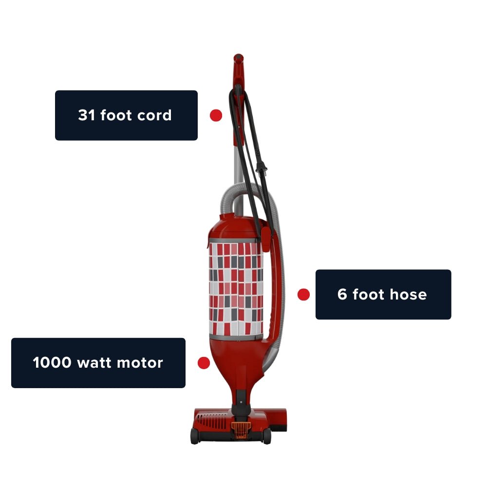 Sebo Felix Premium Upright Vacuum Cleaner - Rosso Red - US Vacuums - 9809AM