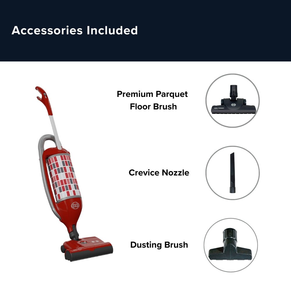 Sebo Felix Premium Upright Vacuum Cleaner - Rosso Red - US Vacuums - 9809AM