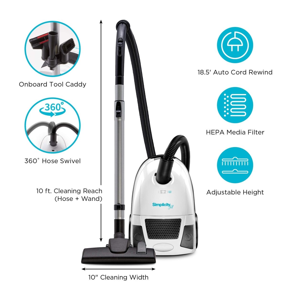 Simplicity Jill Canister Vacuum Cleaner - US Vacuums - JILL.12
