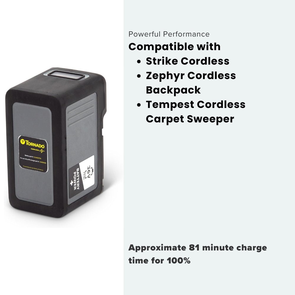 Tornado 36/75 Battery – 36V 7.5Ah - US Vacuums - K24450750