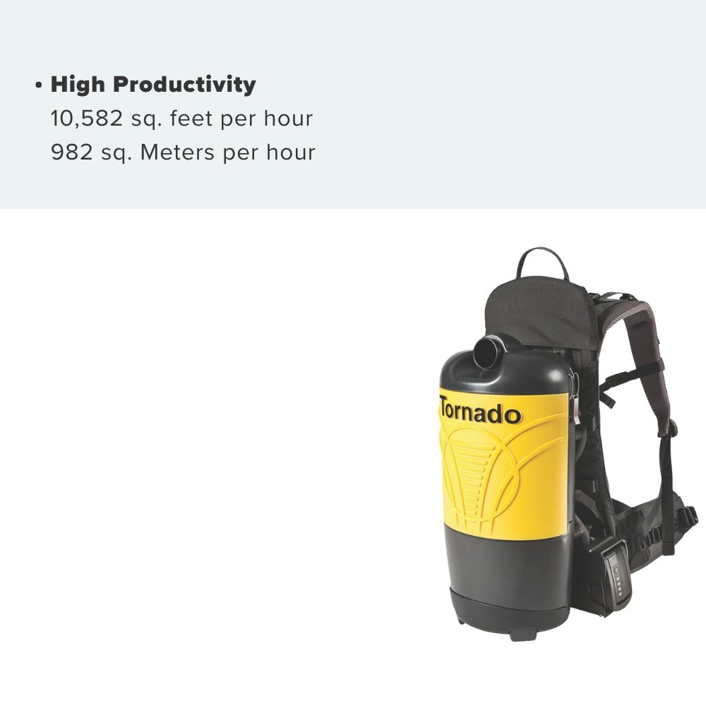 Tornado pac - vac 6 roam Back Pack with Battery & Charger - US Vacuums - 93016B - 1