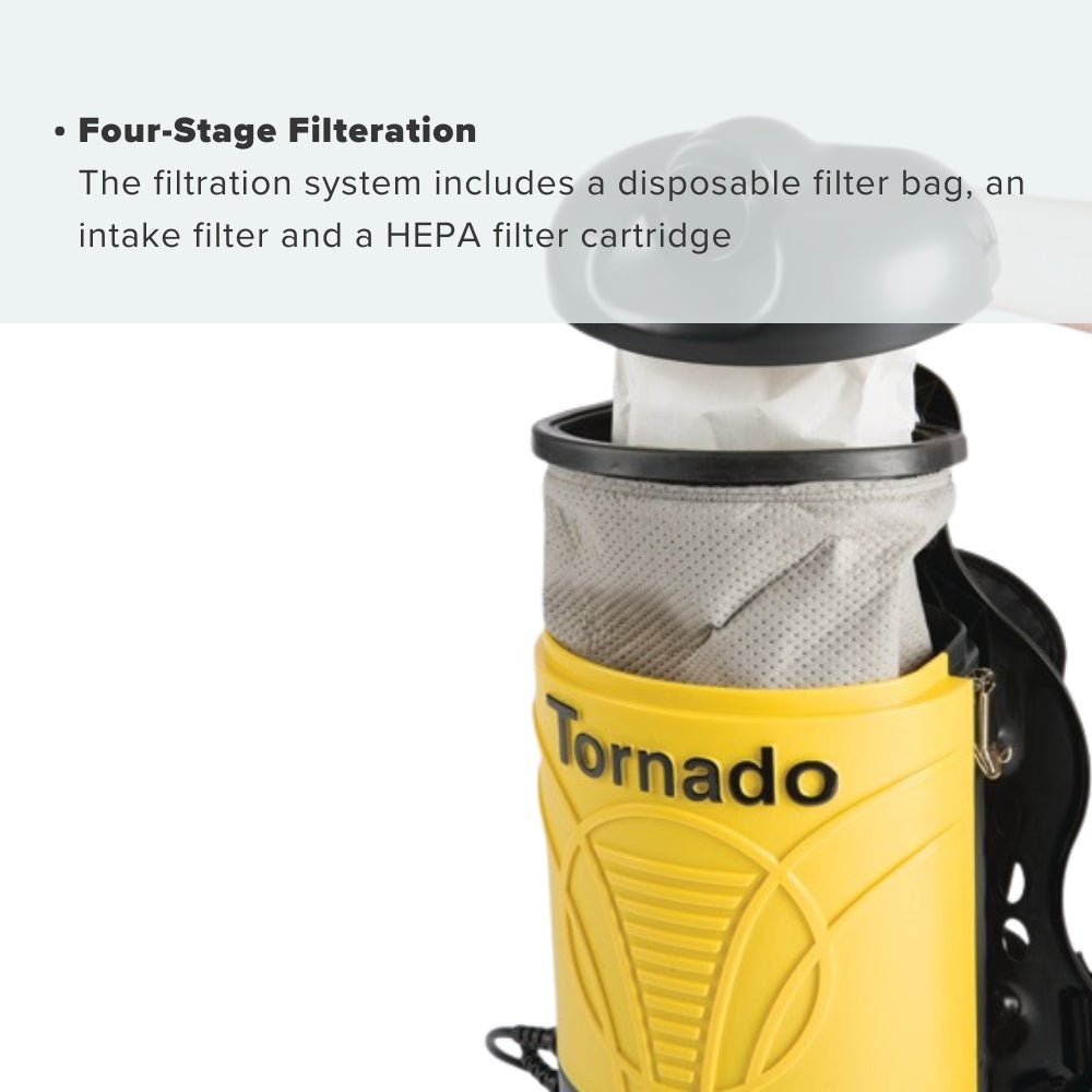 Tornado pac - vac 6 roam Back Pack with Battery & Charger - US Vacuums - 93016B - 1