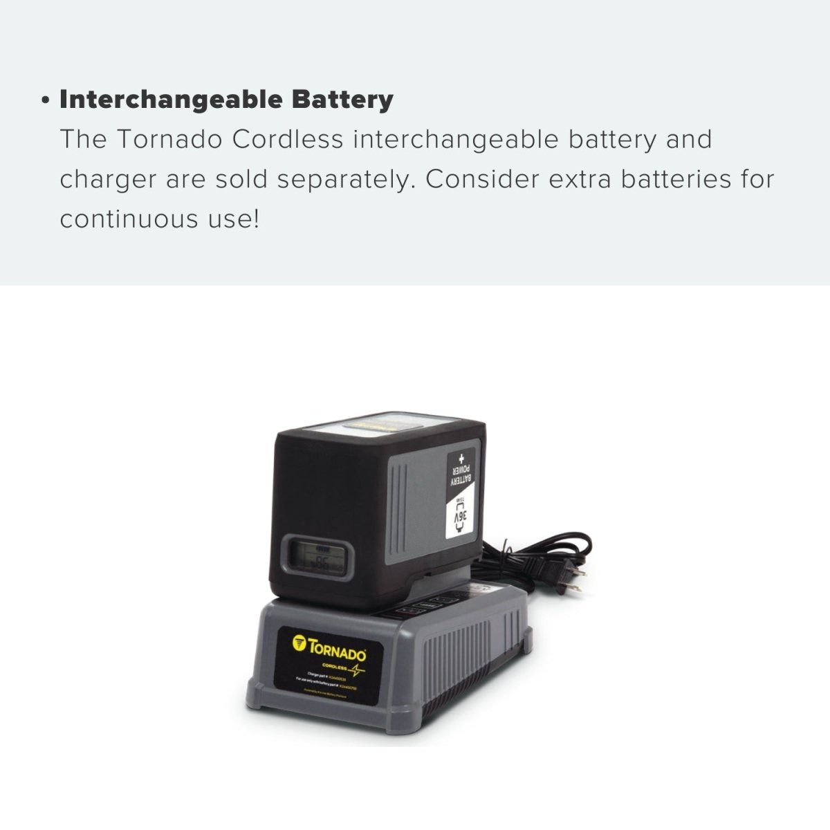 Tornado Zephyr Cordless Backpack with Battery and Charger - US Vacuums - TV570 - Q03 - U