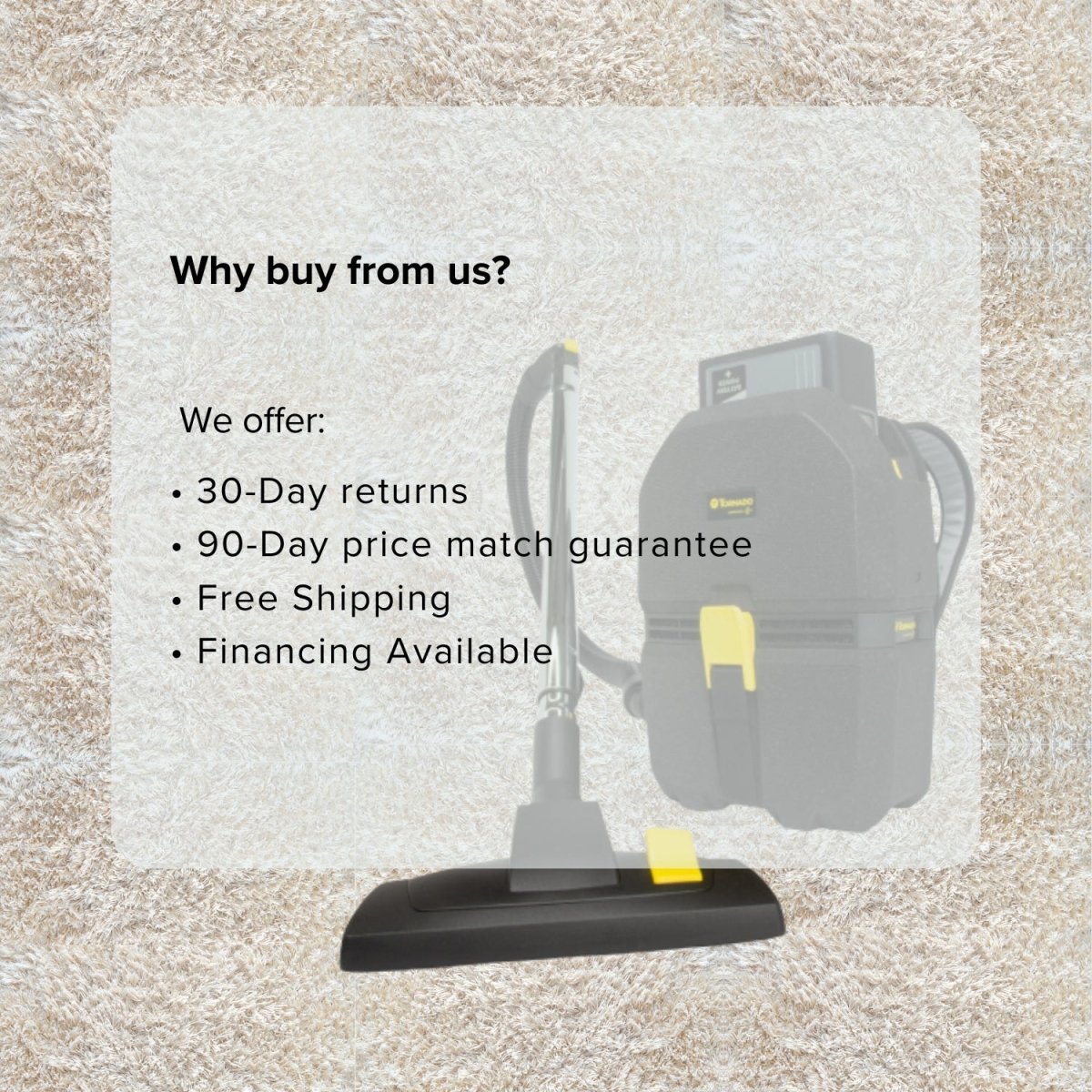 Tornado Zephyr Cordless Backpack with Battery and Charger - US Vacuums - TV570 - Q03 - U