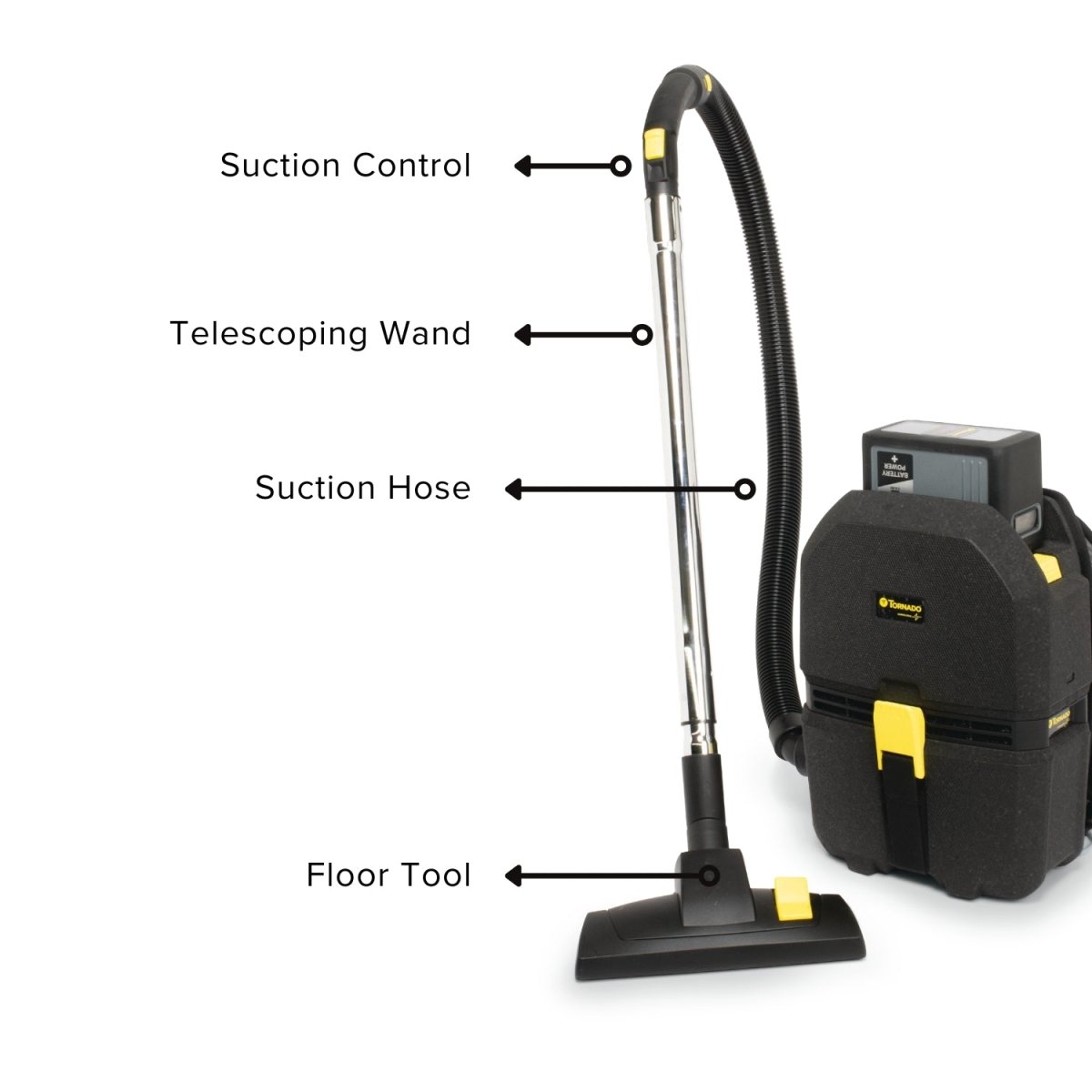 Tornado Zephyr Cordless Backpack with Battery and Charger - US Vacuums - TV570 - Q03 - U