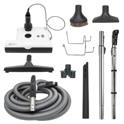 Sebo 35FT Standard Central Vacuum Kit With White ET-1  F2 Power Head