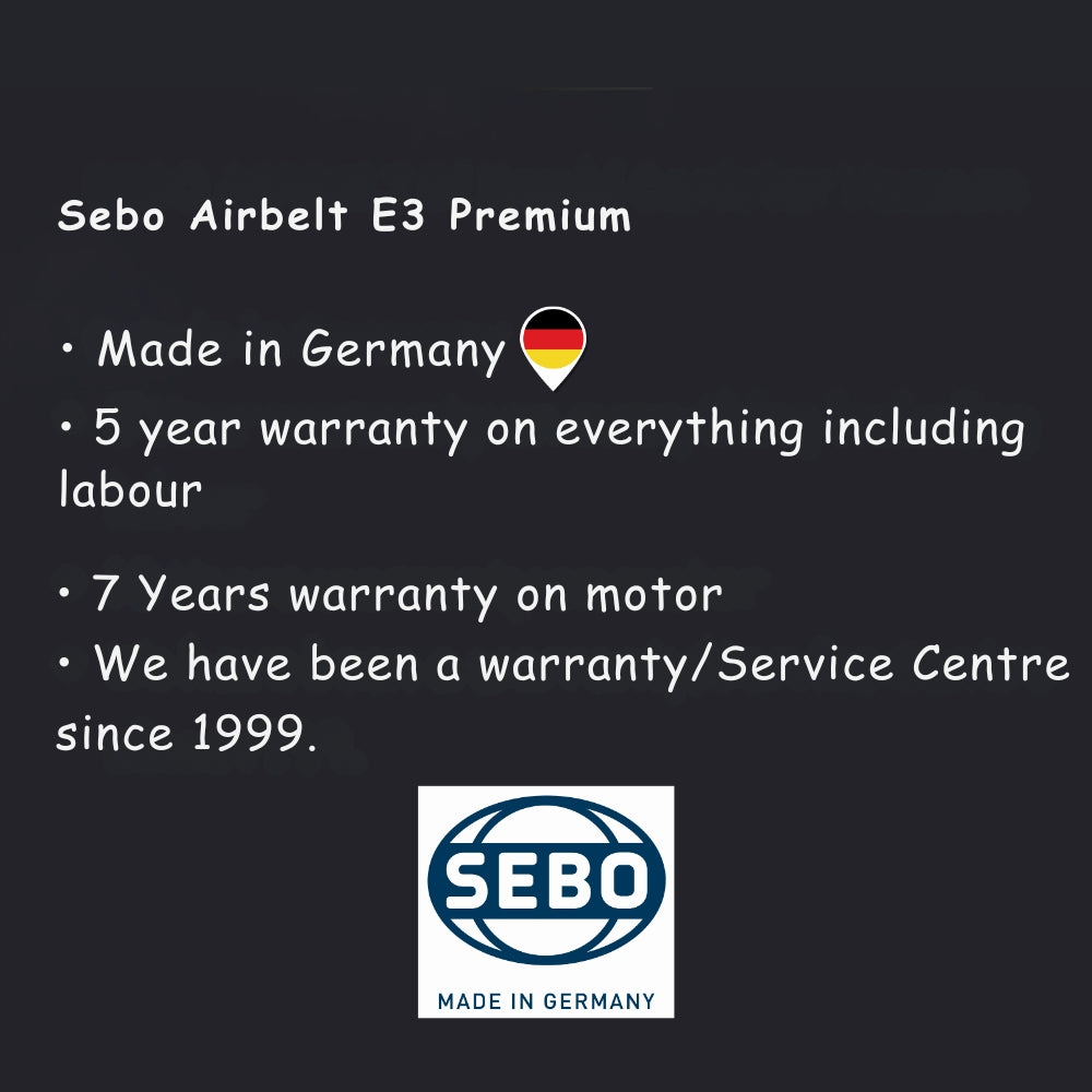 Sebo Airbelt E3 Premium Canister Vacuum Graphite