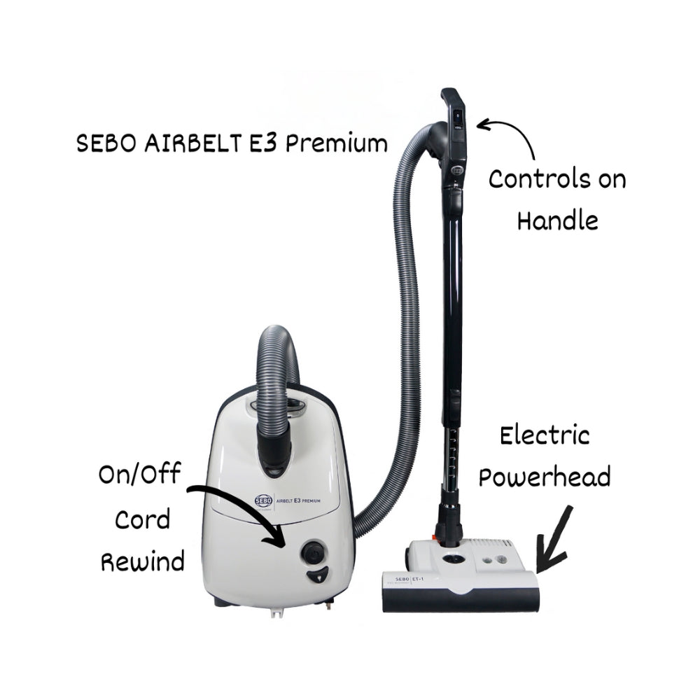 Sebo Airbelt E3 Premium Canister Vacuum Graphite