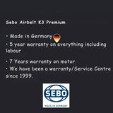 Sebo Airbelt K3 Premium Canister Vacuum ONYX Black