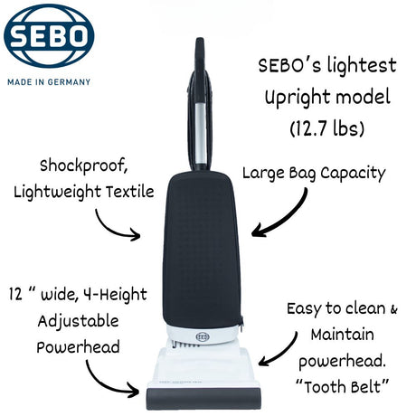 Sebo Softcase CE12 Lightweight Upright Vacuum