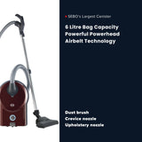 Sebo Airbelt D1 Turbo Canister Vacuum Cleaner - Black Cherry - US Vacuums - 90604AM