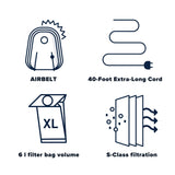 Sebo Airbelt D1 Turbo Canister Vacuum Cleaner - Black Cherry - US Vacuums - 90604AM