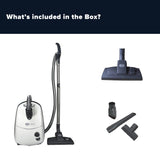 Sebo Airbelt E1 Kombi Canister Vacuum Cleaner - White - US Vacuums - 91602AM