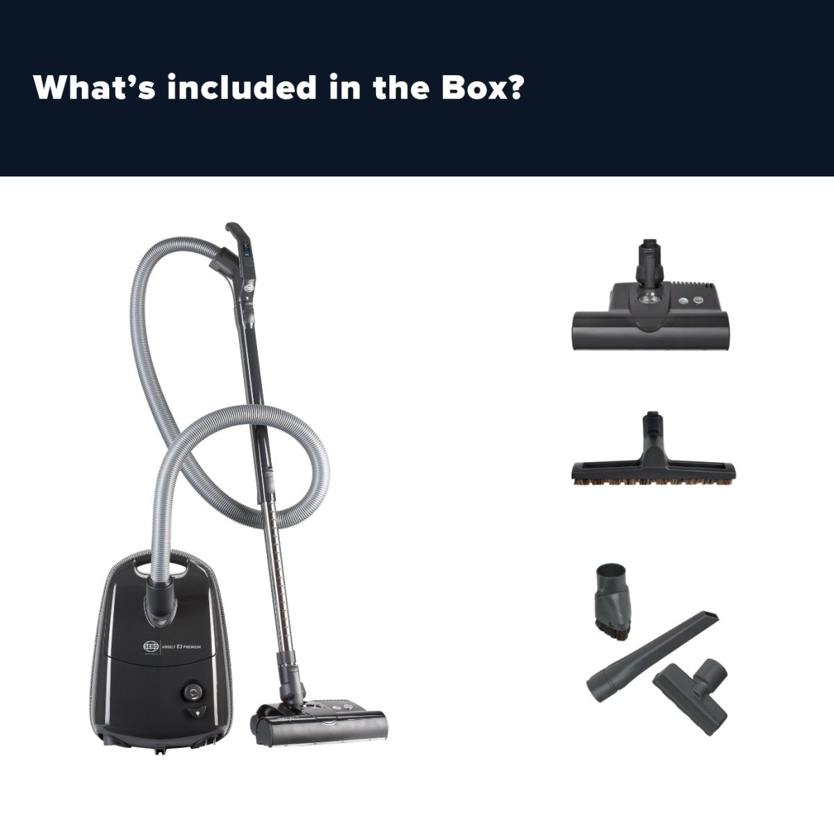 Sebo Airbelt E3 Premium Canister Vacuum Cleaner - Graphite - US Vacuums - 91648AM