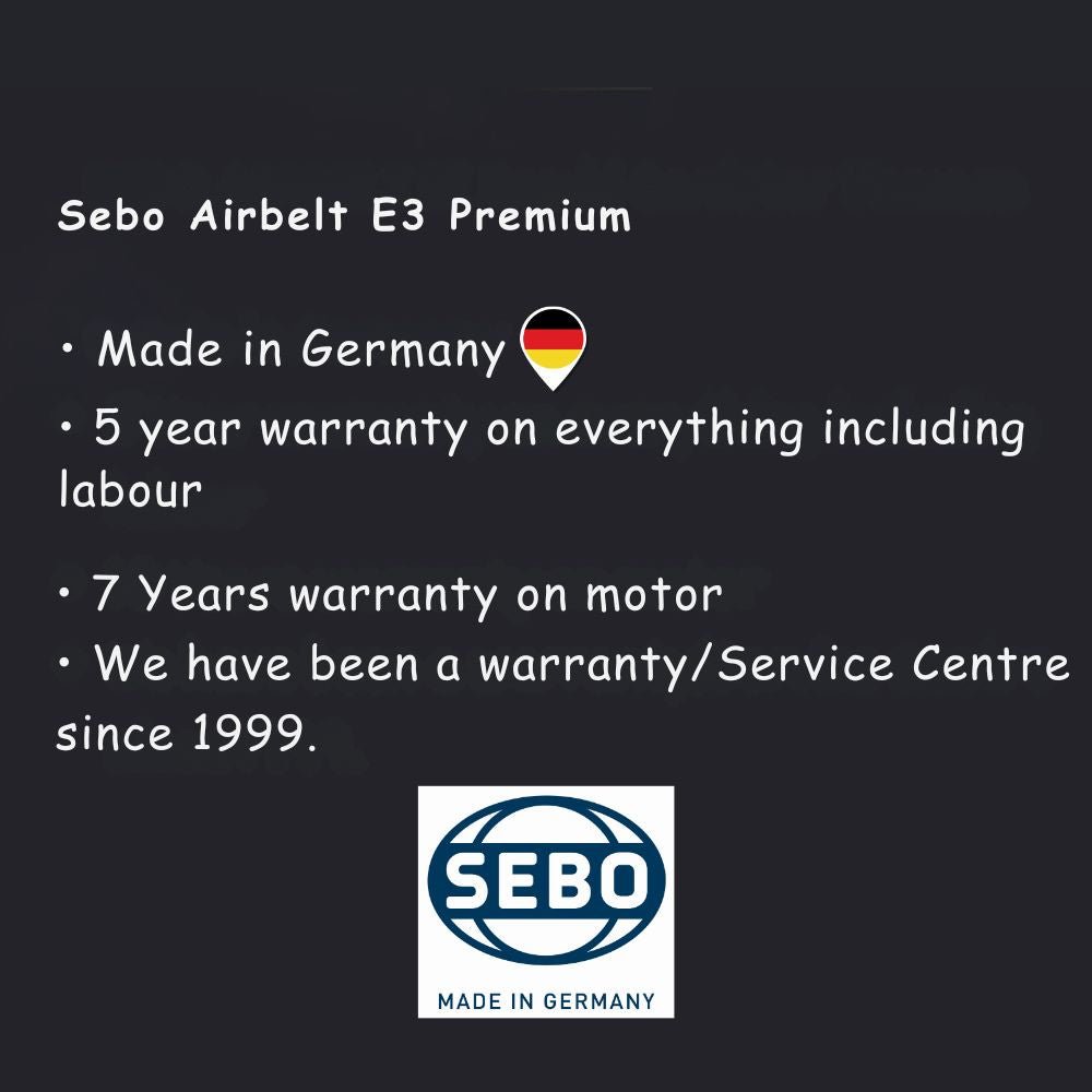 Sebo Airbelt E3 Premium Canister Vacuum Cleaner - Pastel Blue - US Vacuums - 91652