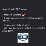 Sebo Airbelt E3 Premium Canister Vacuum Cleaner - Pastel Blue - US Vacuums - 91652