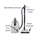 Sebo Airbelt E3 Premium Canister Vacuum Cleaner - Pastel Blue - US Vacuums - 91652