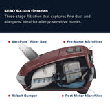 Sebo Airbelt E3 Premium Canister Vacuum Cleaner - Pastel Blue - US Vacuums - 91652AM