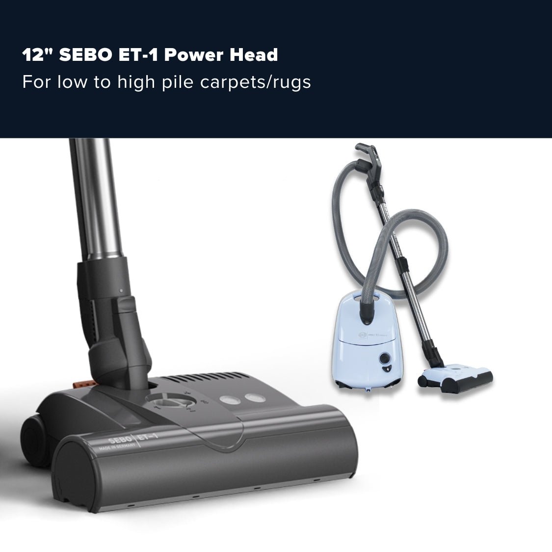 Sebo Airbelt E3 Premium Canister Vacuum Cleaner - Pastel Blue - US Vacuums - 91652AM