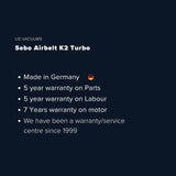 Sebo Airbelt K2 Turbo Canister Vacuum Cleaner - Black Cherry - US Vacuums - 9678AM
