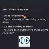 Sebo Airbelt K3 Premium Canister Vacuum Cleaner - Black - US Vacuums - 90688