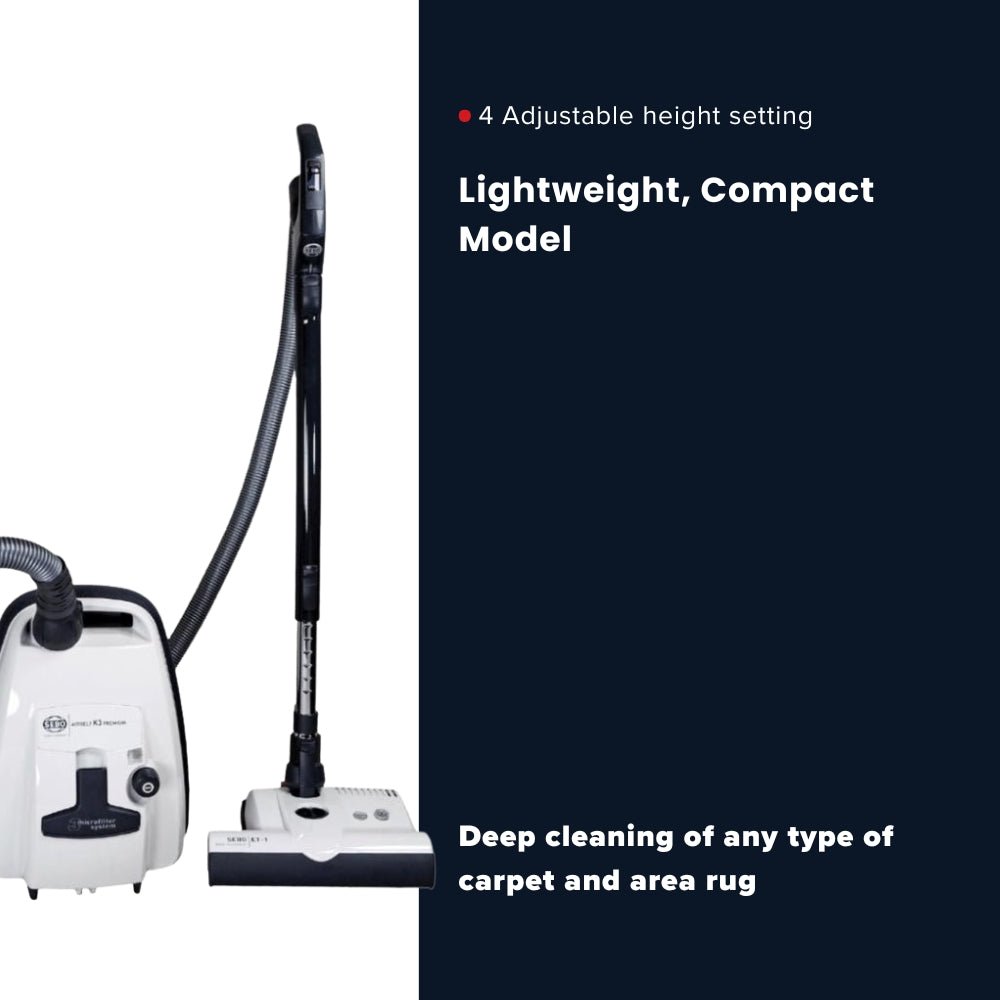 Sebo Airbelt K3 Premium Canister Vacuum Cleaner - White - US Vacuums - 90693AM