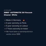 Sebo Automatic X4 Upright Vacuum Cleaner - White - US Vacuums - 9570AM