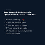 Sebo Automatic X8 Commercial Upright Vacuum Cleaner - Dark Blue - US Vacuums - 91566AM