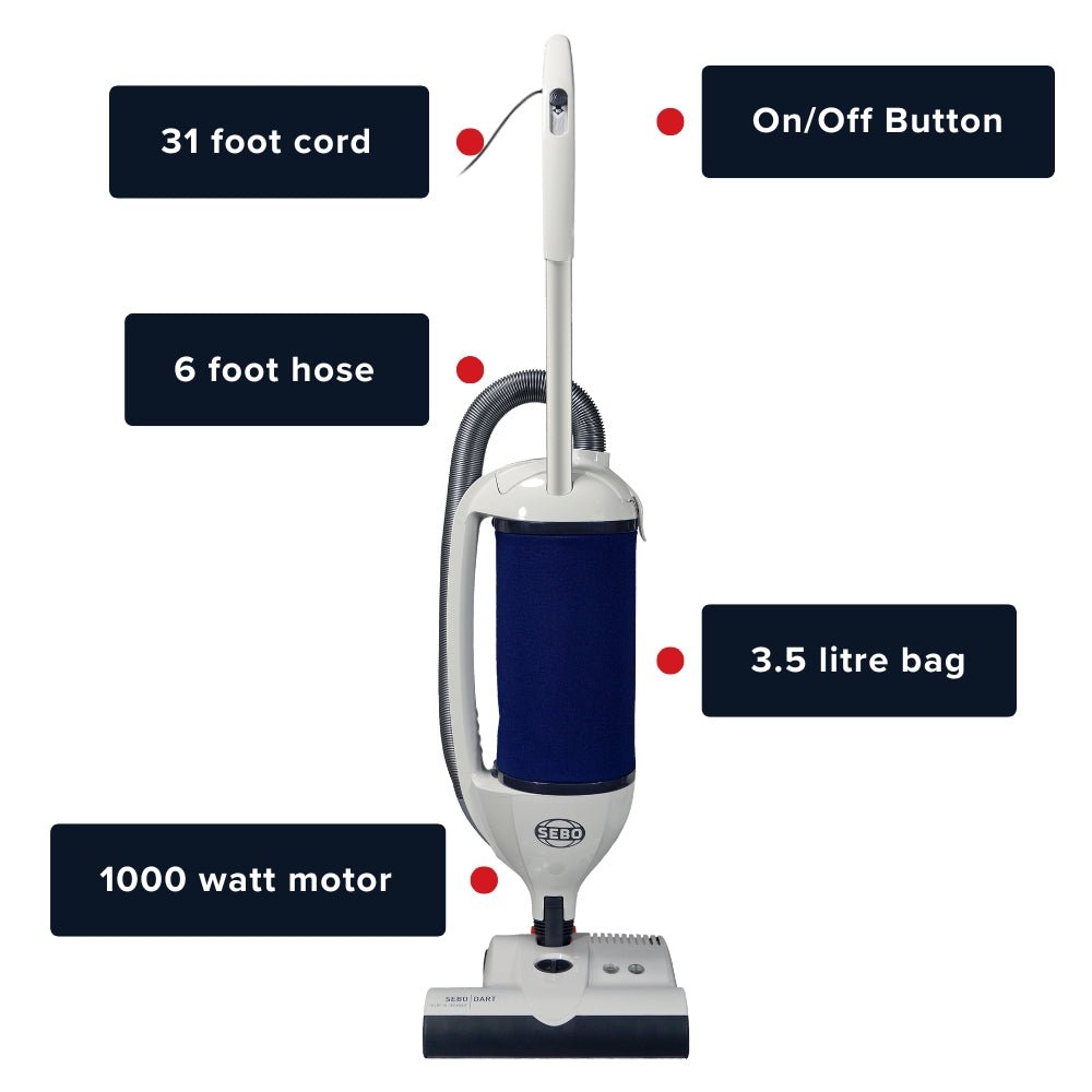 Sebo Dart Upright Vacuum Cleaner - US Vacuums - 9855AM