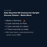 Sebo Essential G4 Commercial Upright Vacuum Cleaner - Black - US Vacuums - 90406BE
