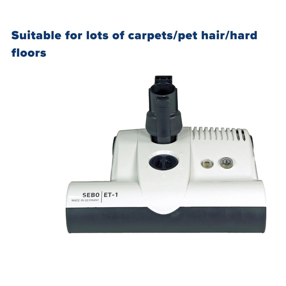 Sebo ET - 1 Electric Powerhead with Power On/Off Switch, for D4 ,E3 ,K3 and C3.1 - White - US Vacuums - 9258AM